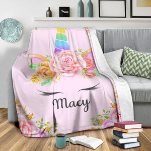 Macy - Personalized Unicorn Blanket