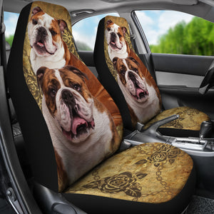 Bulldog Dog Car Seat Covers (Set of 2)