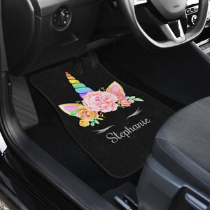 Stephanie - Personalized Unicorn Car Mats (Set Of 4)