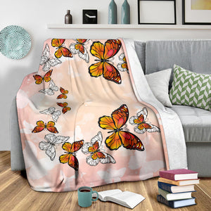 Pink Butterflies Premium Blanket