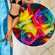 Rainbow Rose Beach Camping Picnic Portable Outdoor Blanket