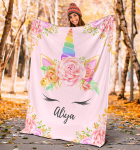 Aliya - Personalized Unicorn Blanket