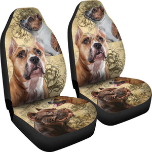 Staffordshire Bull Terrier Dog Car Seat Covers (Set of 2)