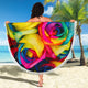 Rainbow Rose Beach Camping Picnic Portable Outdoor Blanket