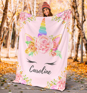 Caroline - Personalized Unicorn Blanket