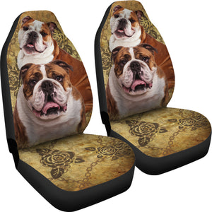 Bulldog Dog Car Seat Covers (Set of 2)