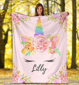 Lilly - Personalized Unicorn Blanket