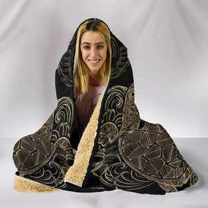 Golden Sea Turtle Hooded Blanket - Freedom Look