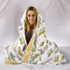 Multiple Lotus Dragonfly White Hooded Blanket