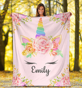 Emily - Personalized Unicorn Blanket