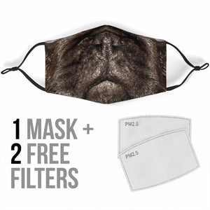 Pug Dog Face Mask with Filters