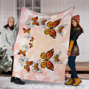 Pink Butterflies Premium Blanket