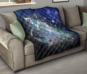 Personalized Aquarius Horoscope Premium Quilt Blanket Twin Queen King Size Gift