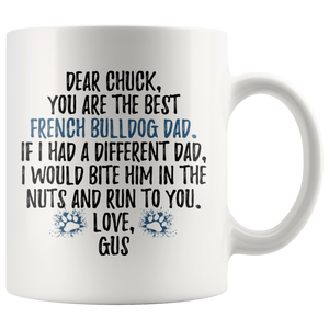 Personalized French Bulldog Gus Dad Chuck Coffee Mug (11 oz)