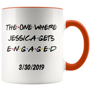 The One Where Jessica Gets Engaged With Date Colored Coffee Mug (11 oz)