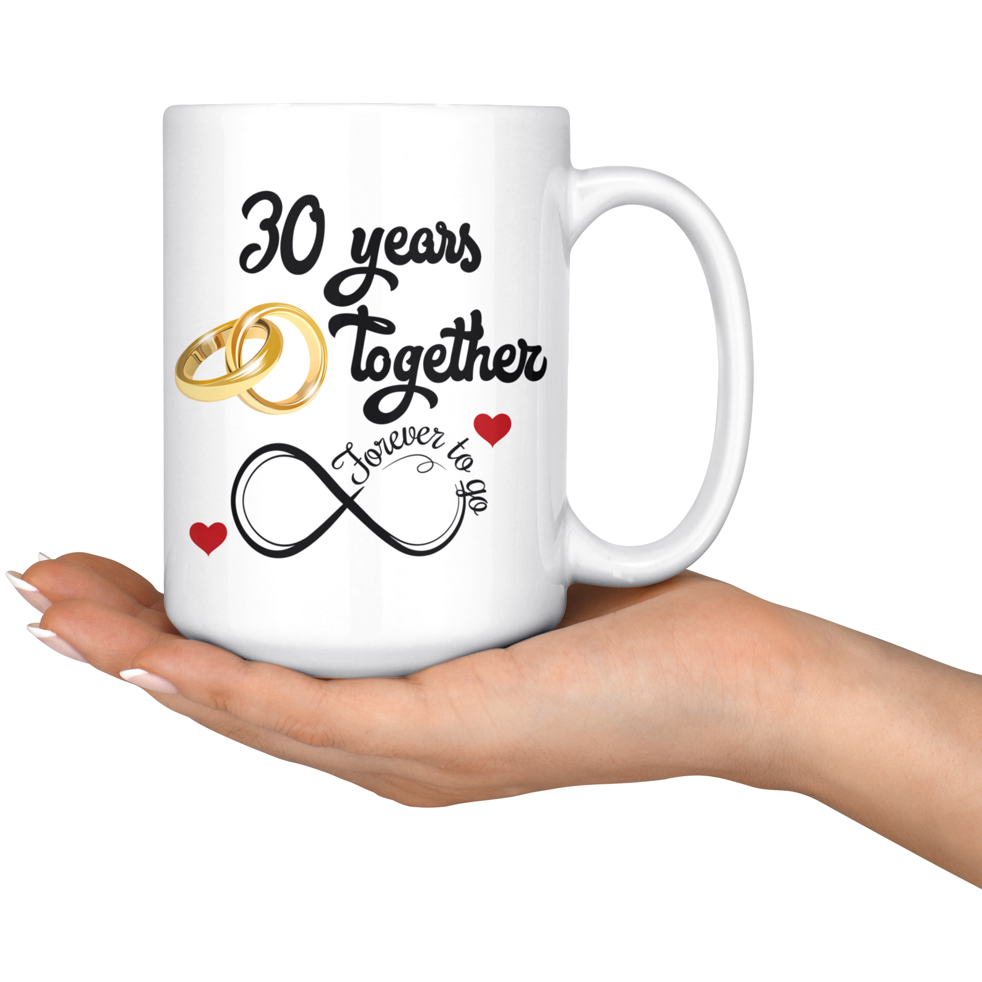 Happy 30th Wedding Anniversary Matching Gift For Couples product Coffee Mug  by Art Grabitees - Pixels