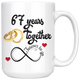 67th Wedding Anniversary Gift For Him And Her, Married For 67 Years, 67 Years Together With Her, 67th Anniversary Mug For Husband & Wife  (15 oz )