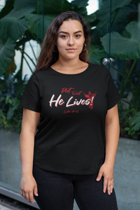 Plot Twist He Lives 'Luke 24:23' Christian Womens And Unisex T-Shirt