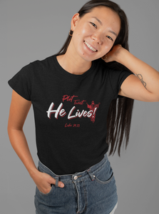 Plot Twist He Lives 'Luke 24:23' Christian Womens And Unisex T-Shirt