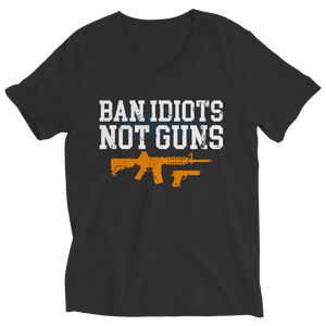 2nd Amendment USA Guns Aromatherapy - Ladies T-Shirt - Ban Idiots Not Guns