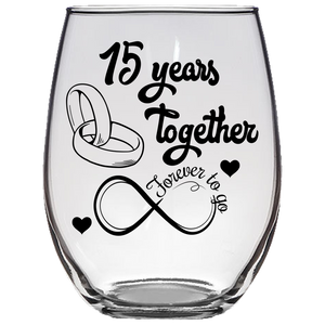 FTG - 15th Wedding Wine Glass (Laser Etched)