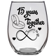 FTG - 15th Wedding Wine Glass (Laser Etched)