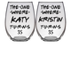 The One Where Katy & Kristin Turns 35 Years Stemless Wine Glass (Laser Etched)