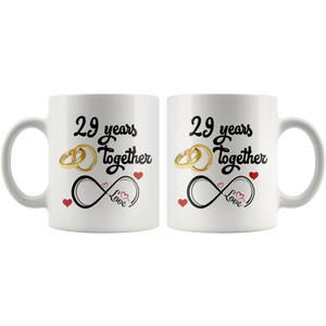 29th Wedding Anniversary Gift For Him And Her, 29th Anniversary Mug For Husband & Wife, Married For 29 Years, 29 Years Together With Her (11 oz )