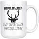 My Eyes Are Down Here Deer Antler Moose Head Coffee Mug - Special Funny Gift For Hunters (15 OZ)