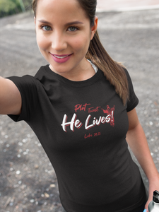 Plot Twist He Lives 'Luke 24:23' Christian Womens And Unisex T-Shirt