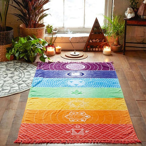 7 Chakras Blanket (Tapestry) for Yoga, Beach & Travel - Freedom Look