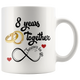 8th Wedding Anniversary Gift For Him And Her, 8th Anniversary Mug For Husband & Wife, 8 Years Together, Married 8 Years, 8 Years With Her ( 11 oz )