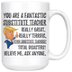 Funny Fantastic Substitute Teacher Coffee Mug, Trump Gifts, Substitute Teacher Birthday Gift, Teacher Christmas Graduation Gift